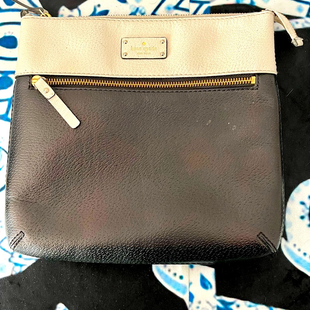 Cream and black Kate Spade clutch